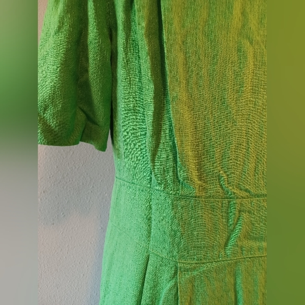 Success Dress Green Midi Button Up Dress Rare Vintage - Picture 6 of 12